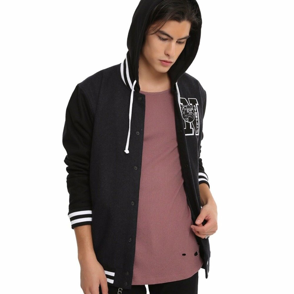 Naruto Shippuden Varsity Jacket Hooded Size M